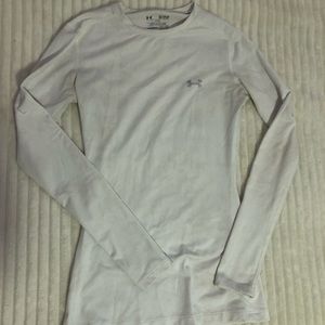 💥2/15$ White fitted under armour long sleeve size xs